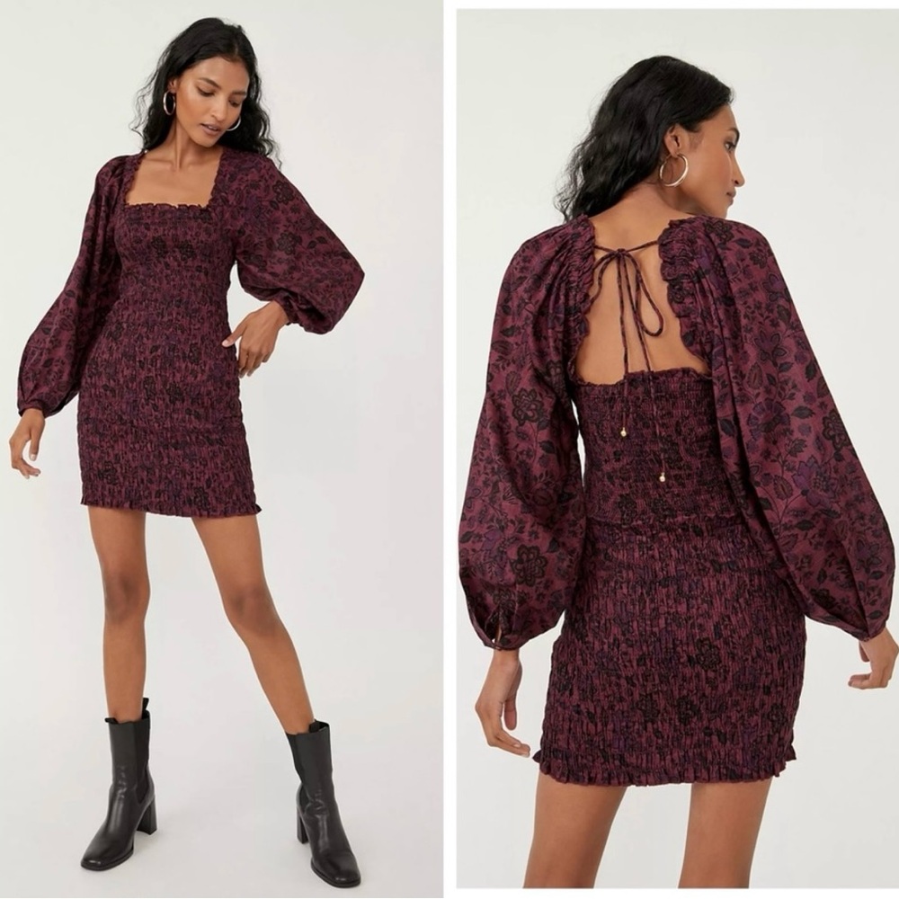 New FREE PEOPLE orange Smock It To Me Minidress Sz S